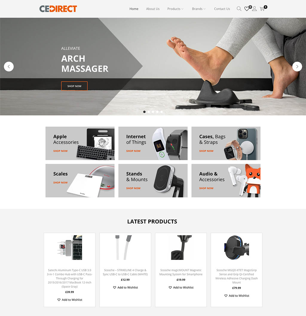 CEDirect ecommerce shopify Corporate office website project
