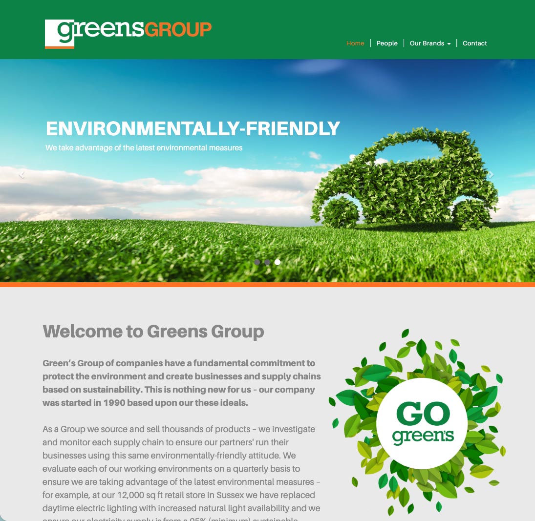 Green DIY Uckfield Corporate office website project
