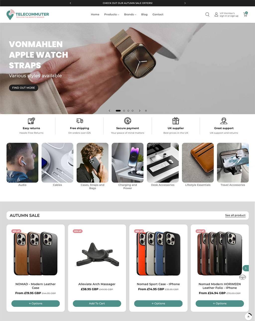 Telecommuter.co.uk Shopify Ecommerce Website development design